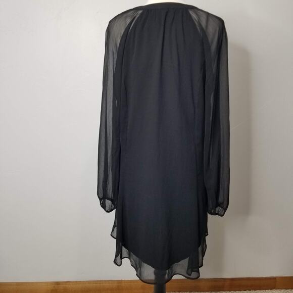 Joie Dress Womens Large Black Balloon Sleeve Caviar Polyester Button Front NWT - Picture 3 of 13